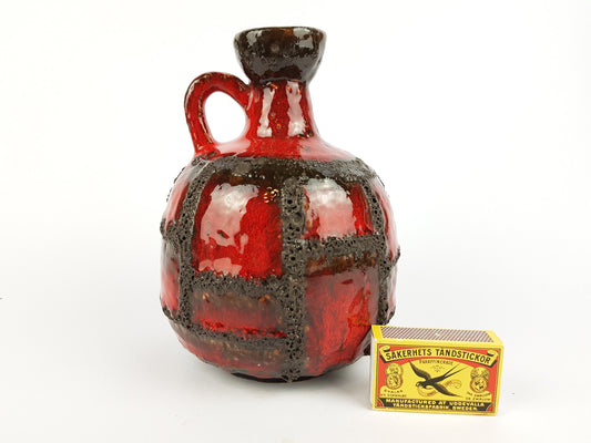 Vintage RUSCHA KERAMIK Fat Lava Vase with Costa decor 333 West German Pottery