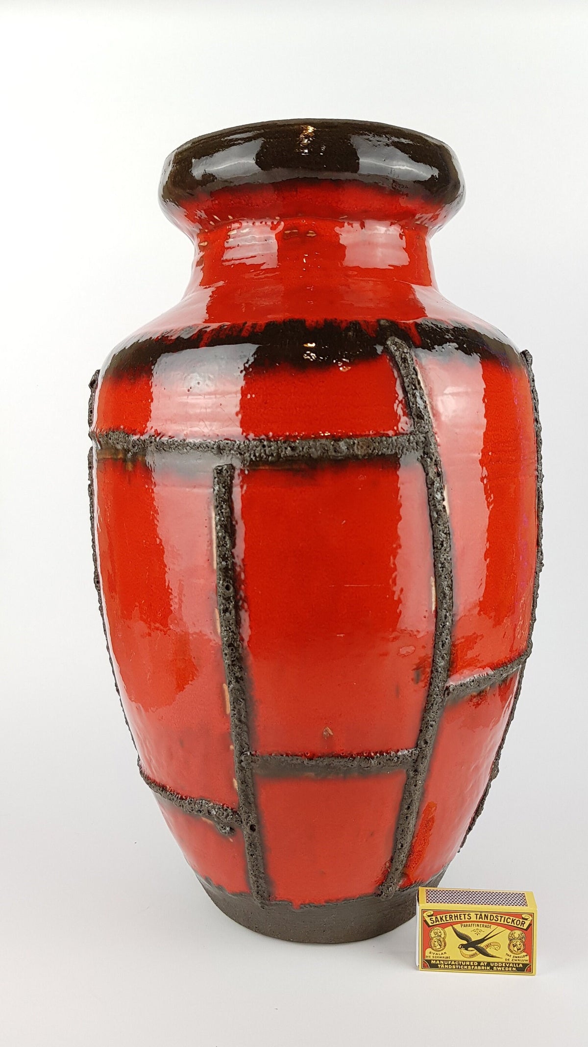 XXL Vintage RUSCHA KERAMIK Fat Lava Floor Vase 841 with Costa Decor West German Pottery