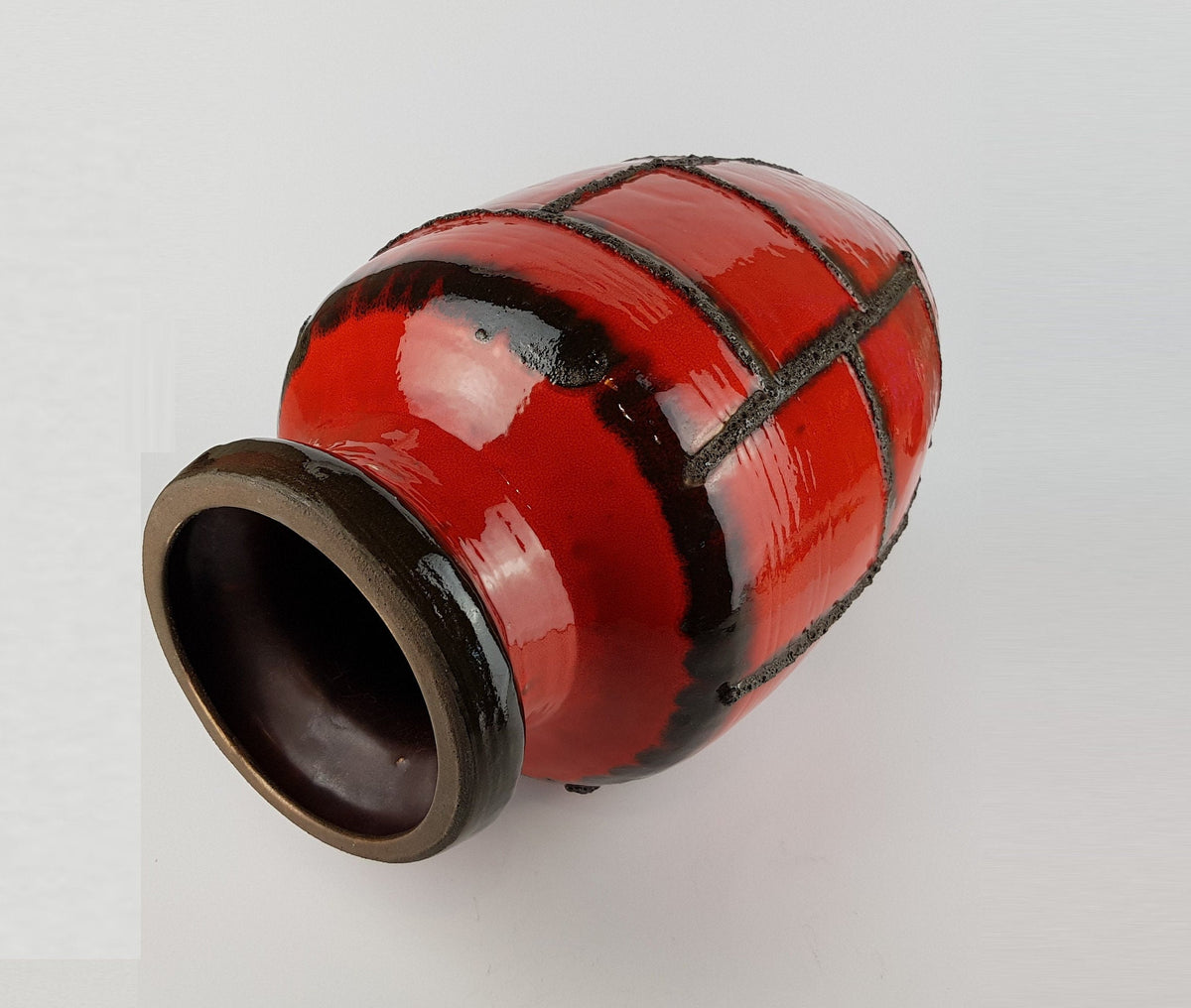 XXL Vintage RUSCHA KERAMIK Fat Lava Floor Vase 841 with Costa Decor West German Pottery
