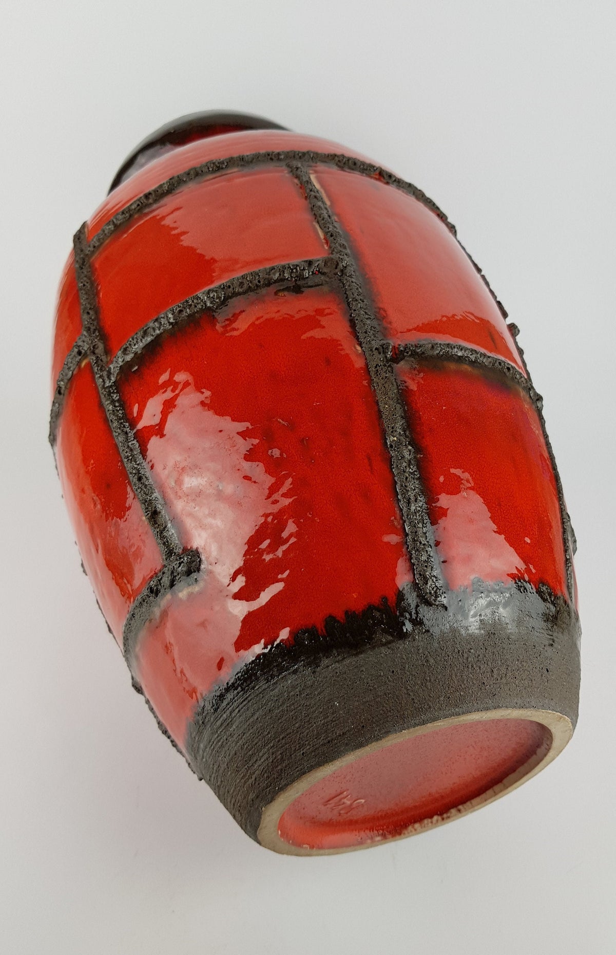 XXL Vintage RUSCHA KERAMIK Fat Lava Floor Vase 841 with Costa Decor West German Pottery