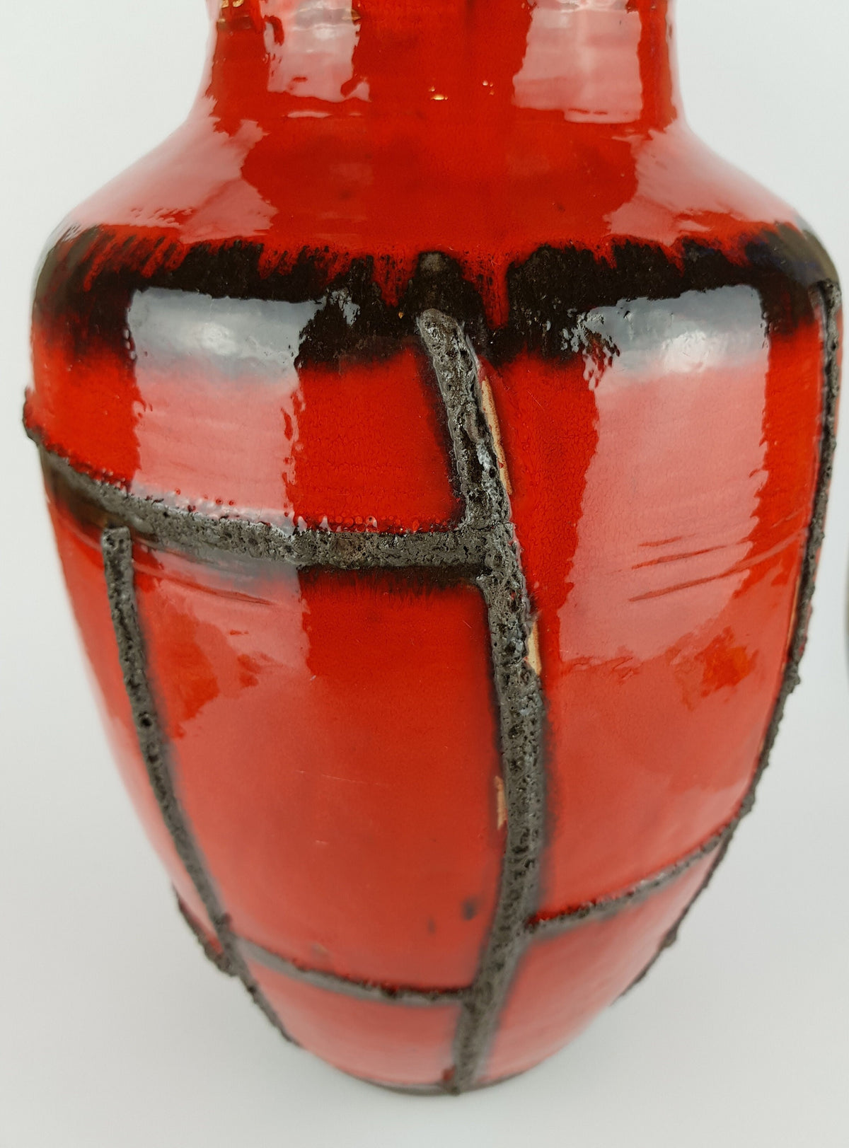 XXL Vintage RUSCHA KERAMIK Fat Lava Floor Vase 841 with Costa Decor West German Pottery