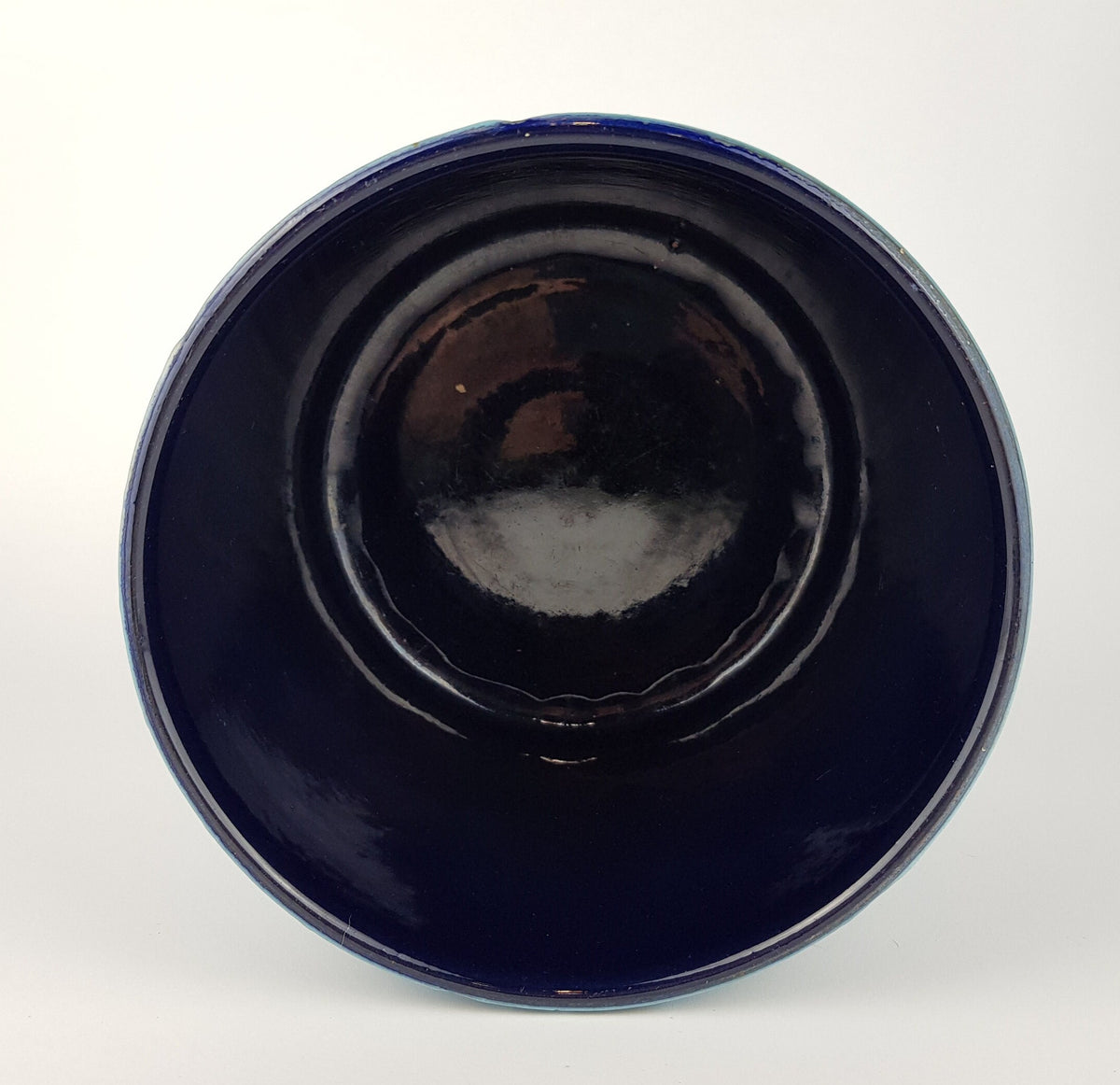 Vintage MAREI KERAMIK Blue Hand Painted Planter Flower Pot West German Pottery 1960s