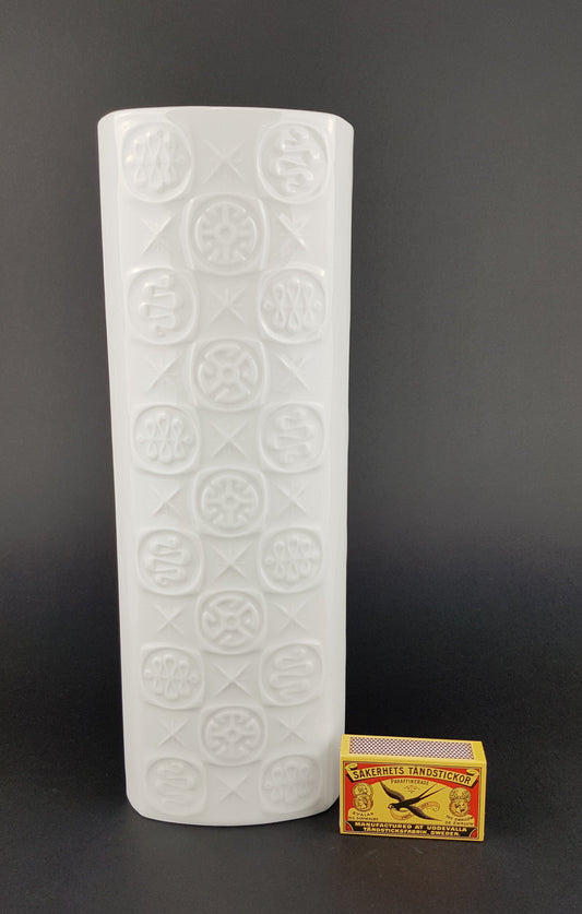 Vintage AK KAISER Porzellan 3D Relief Porcelain Vase West German Pottery 1970s