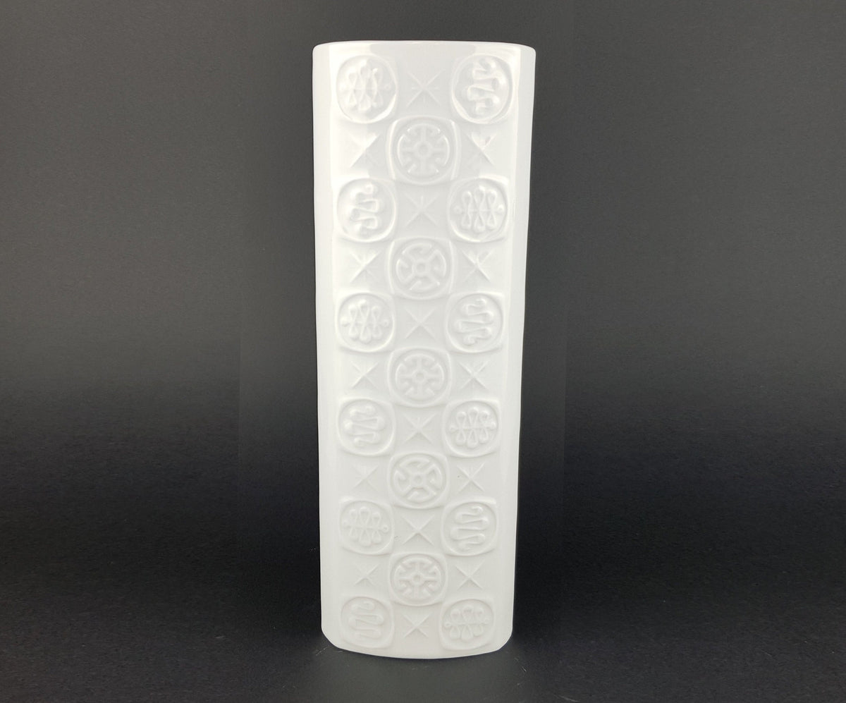 Vintage AK KAISER Porzellan 3D Relief Porcelain Vase West German Pottery 1970s