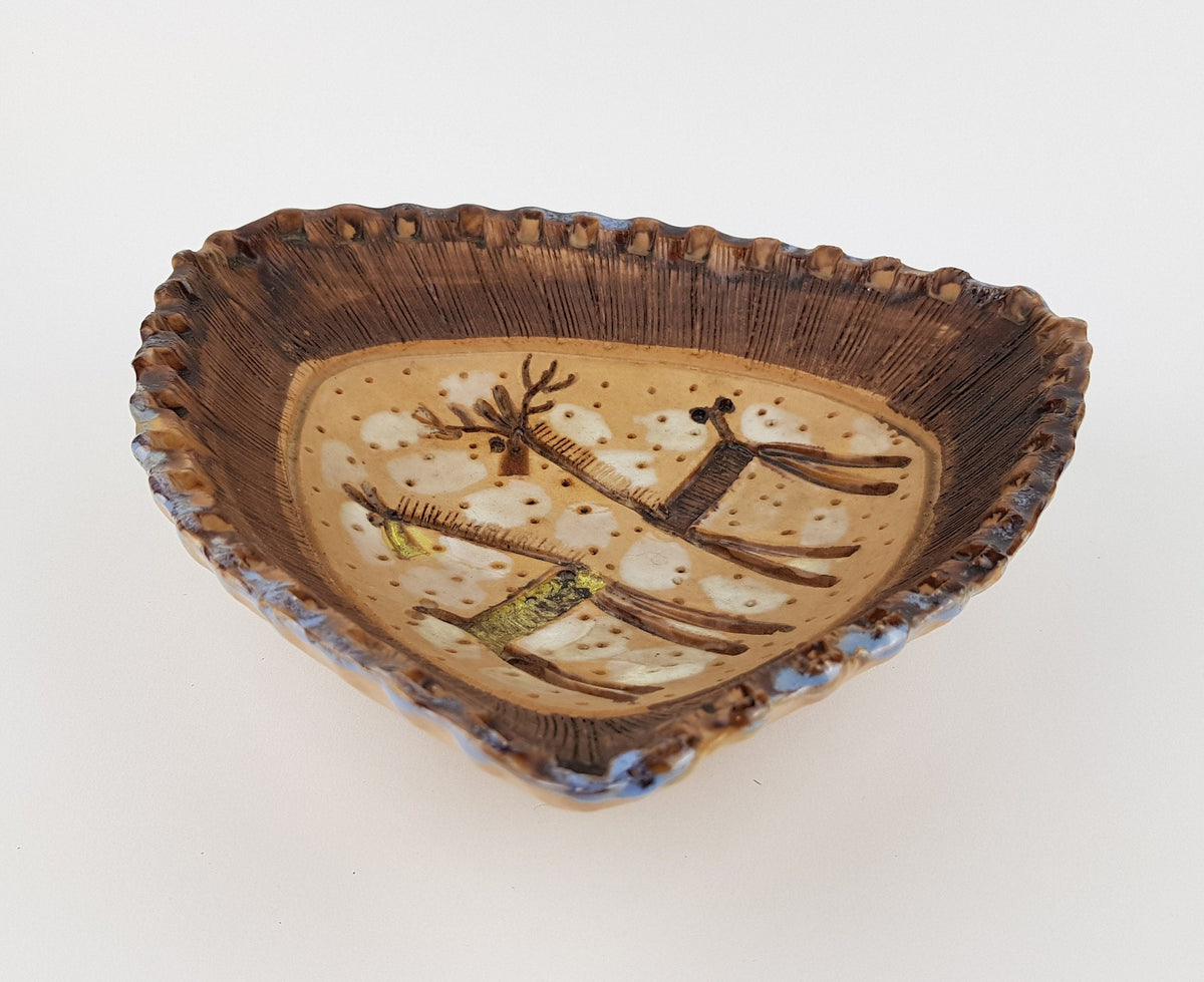 Vintage FRATELLI FANCIULLACCI Ceramic Bowl with Animal decor from Italy 1960s