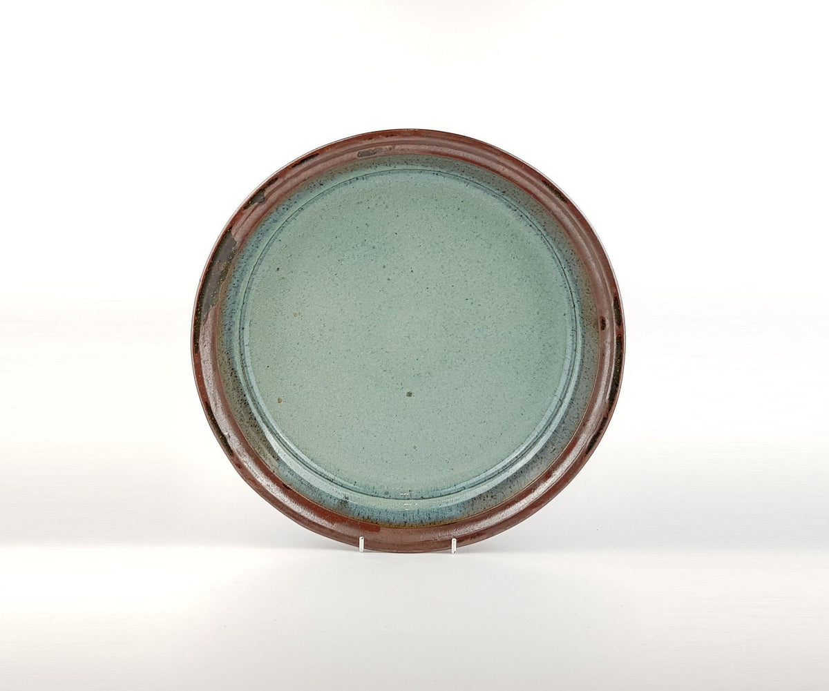 Vintage STUDIO ART POTTERY Turquoise and Brown Bowl from West Germany 1960s