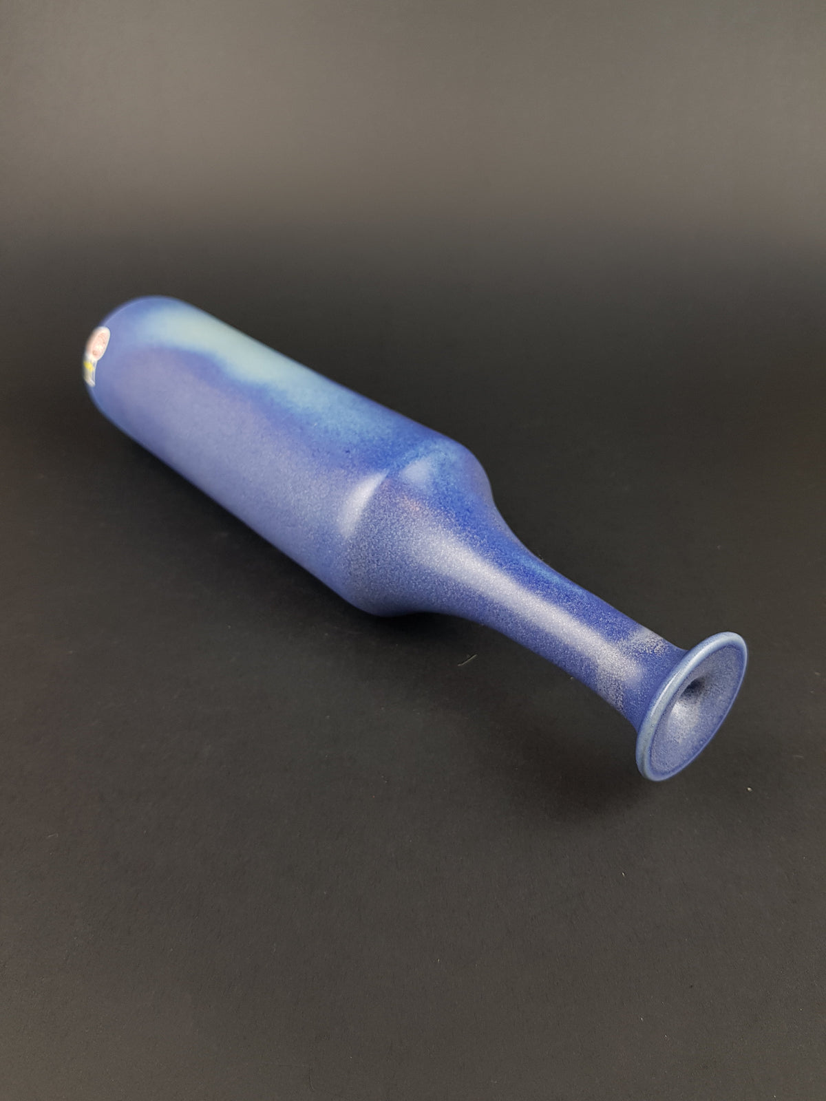 Vintage GABRIEL SWEDEN POTTERY Matte Blue Scandinavian Art Vase 1960s by Kjell Andersson