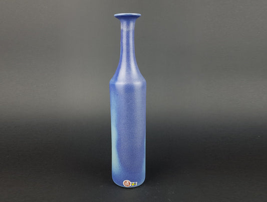 Vintage GABRIEL SWEDEN POTTERY Matte Blue Scandinavian Art Vase 1960s by Kjell Andersson