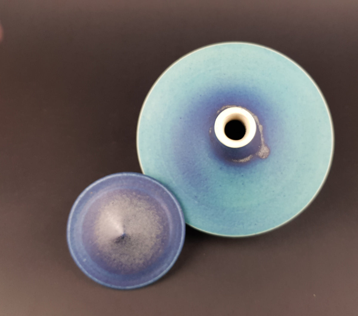 Vintage OTTO ZEEGERS Blue Dutch Studio Pottery Piece 1996 The Netherlands