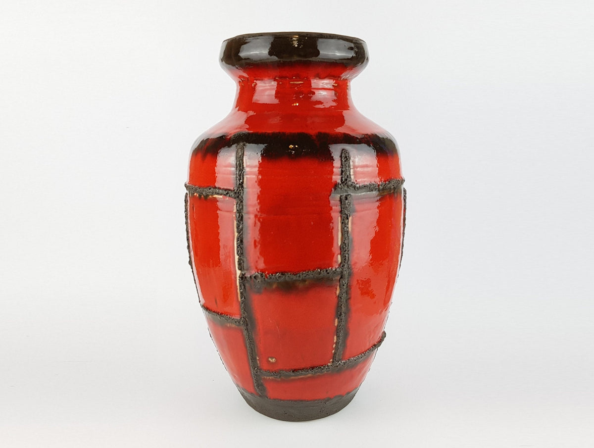 XXL Vintage RUSCHA KERAMIK Fat Lava Floor Vase 841 with Costa Decor West German Pottery