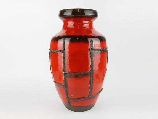 XXL Vintage RUSCHA KERAMIK Fat Lava Floor Vase 841 with Costa Decor West German Pottery