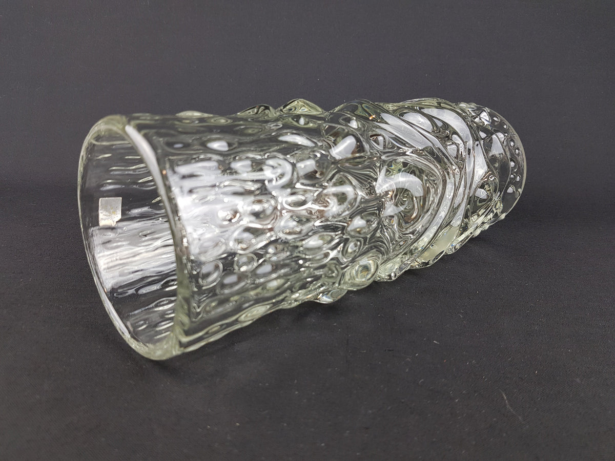 Rare Vintage HERMANOVA Clear Glass Vase from Czech Republic by Frantisek Peceny SKLO Union 1979s