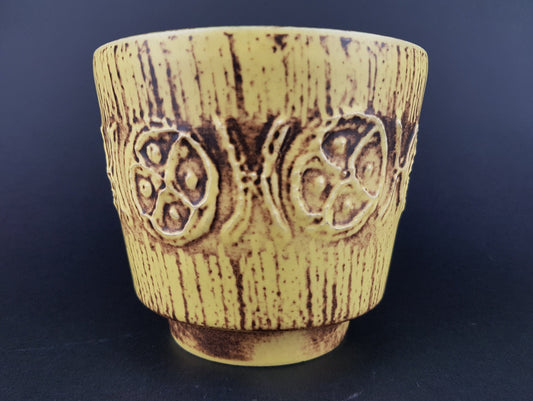 Vintage UBELACKER (Ü-Keramik) Yellow Planter Flower Pot West German Pottery 1960s