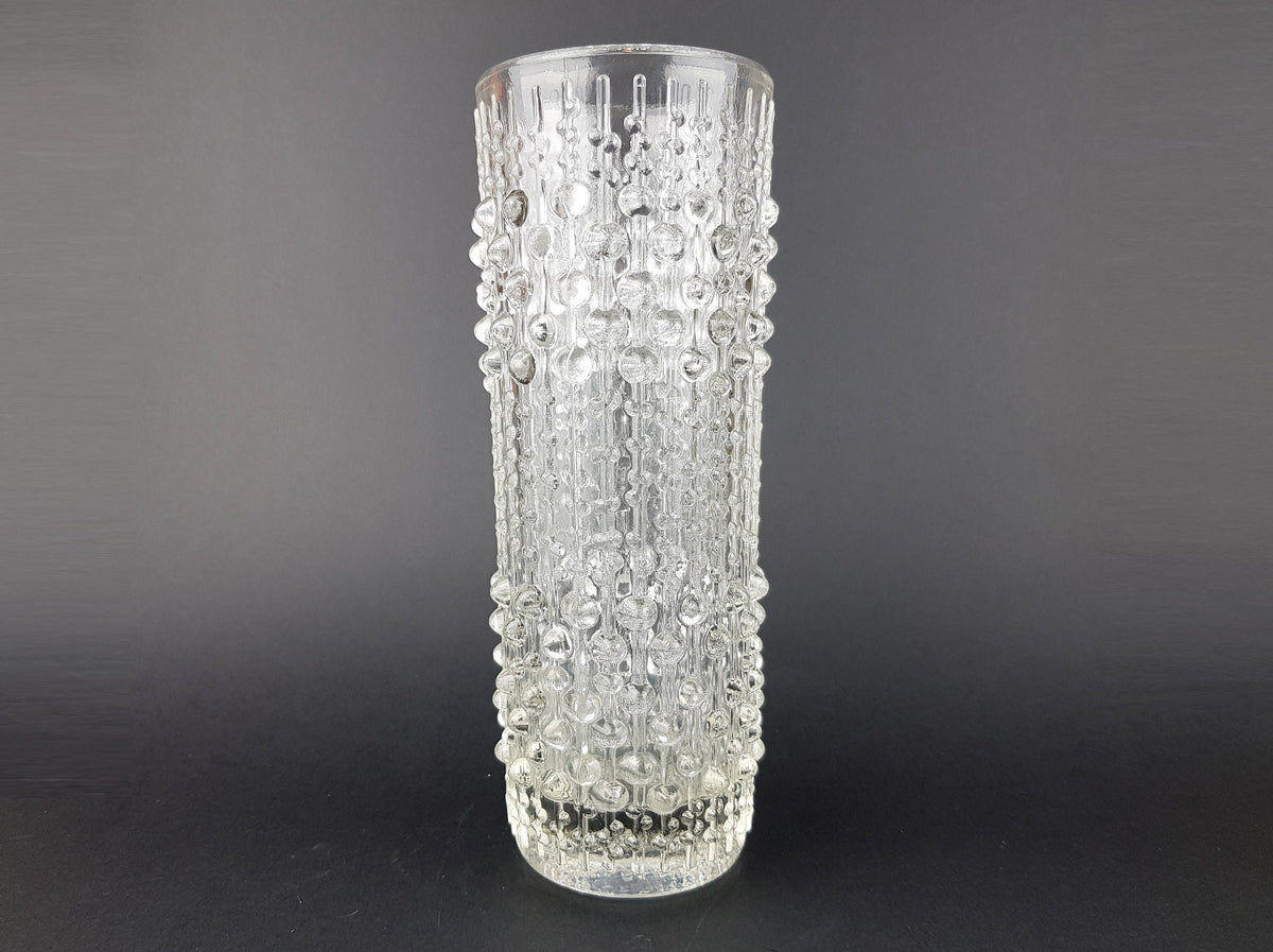 Vintage 1974s HERMANOVA Clear Glass Vase from Czech Republic by Frantisek Peceny 1970s