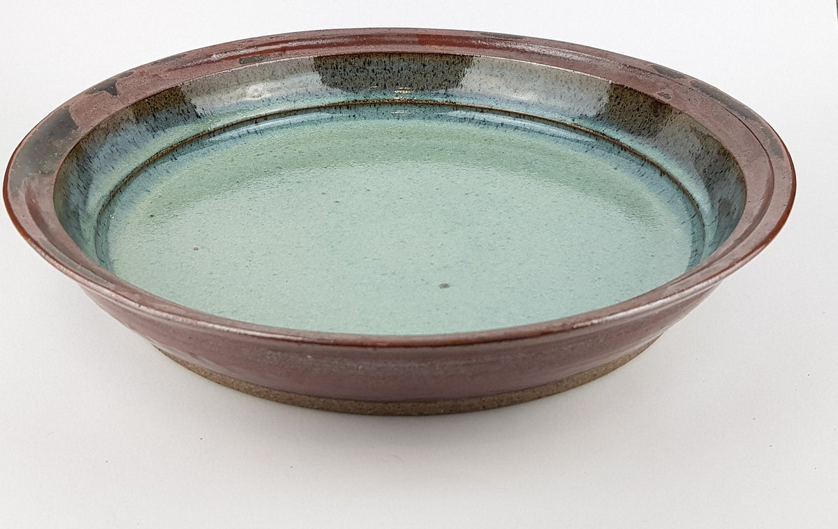 Vintage STUDIO ART POTTERY Turquoise and Brown Bowl from West Germany 1960s