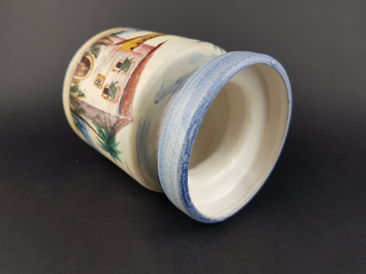 Vintage JAWE EDELKERAMIK Hand Painted Vase with RIMINI decor West German Pottery 1950s