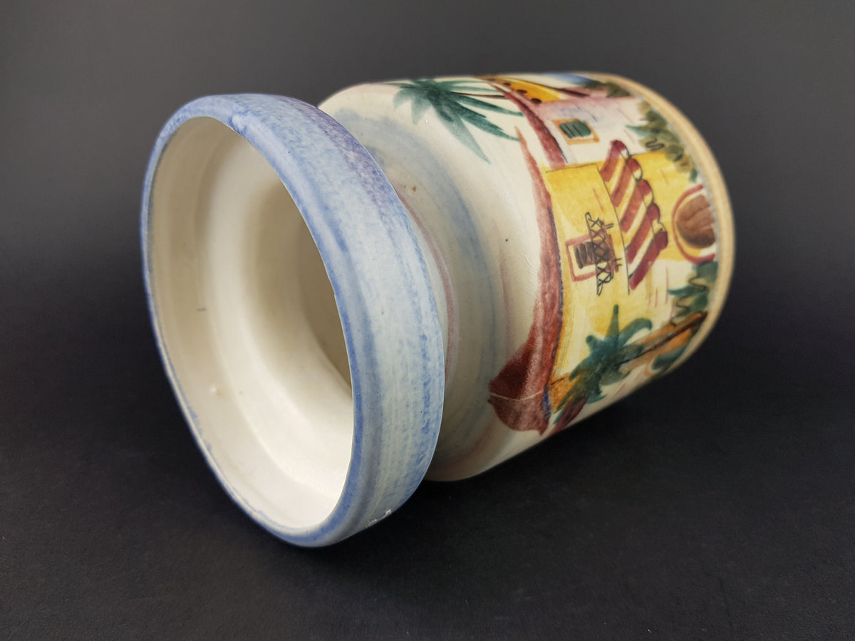 Vintage JAWE EDELKERAMIK Hand Painted Vase with RIMINI decor West German Pottery 1950s