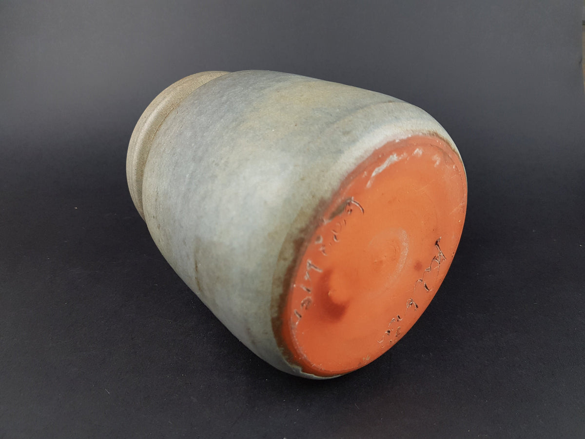 Vintage KUBICEK Studio Art Pottery Blue Grayish Vase West Germany 1970s