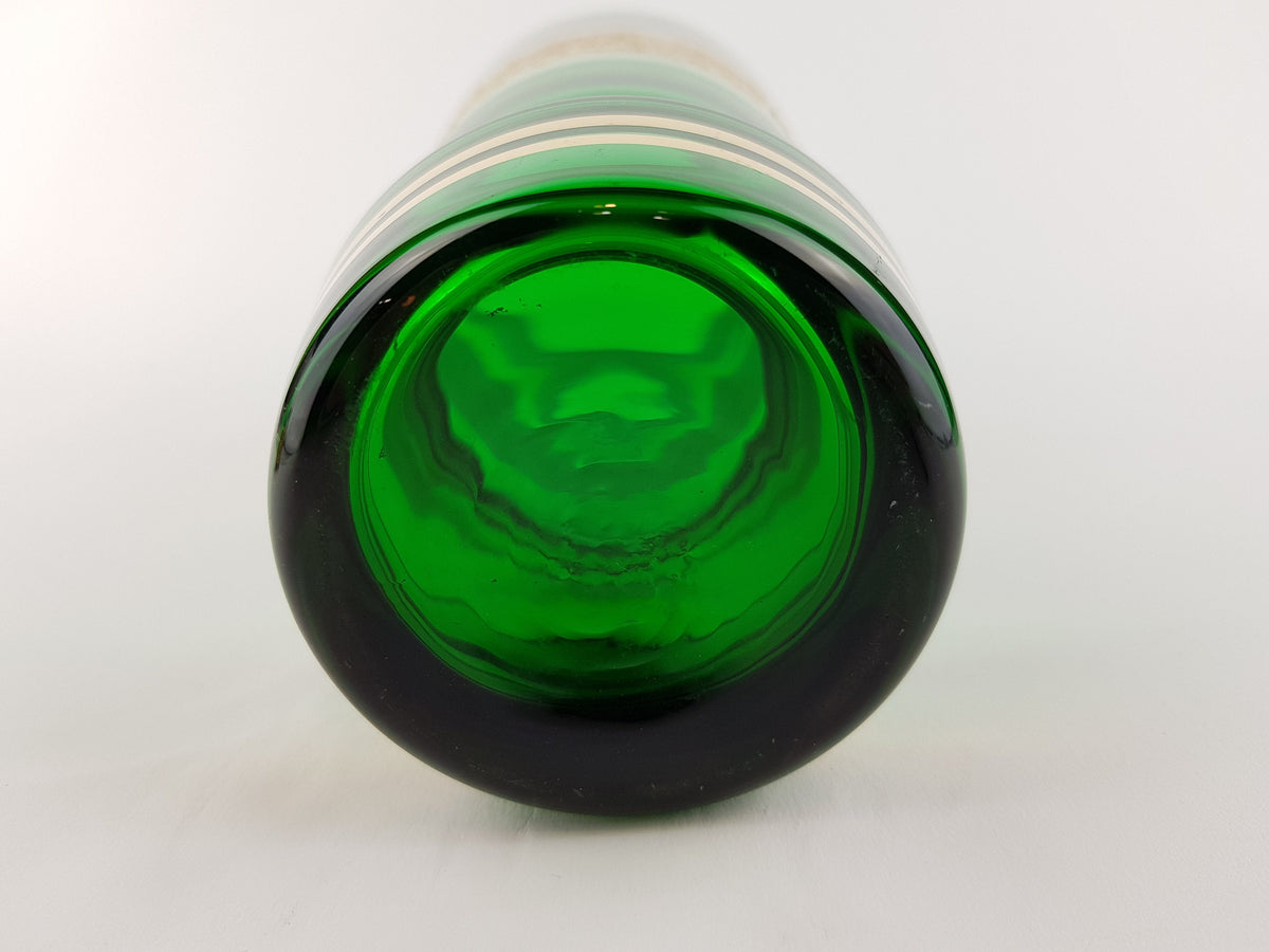 Vintage Czech BORSKE Sklo Union Emerald Green Glass Vase Bohemian 1970s