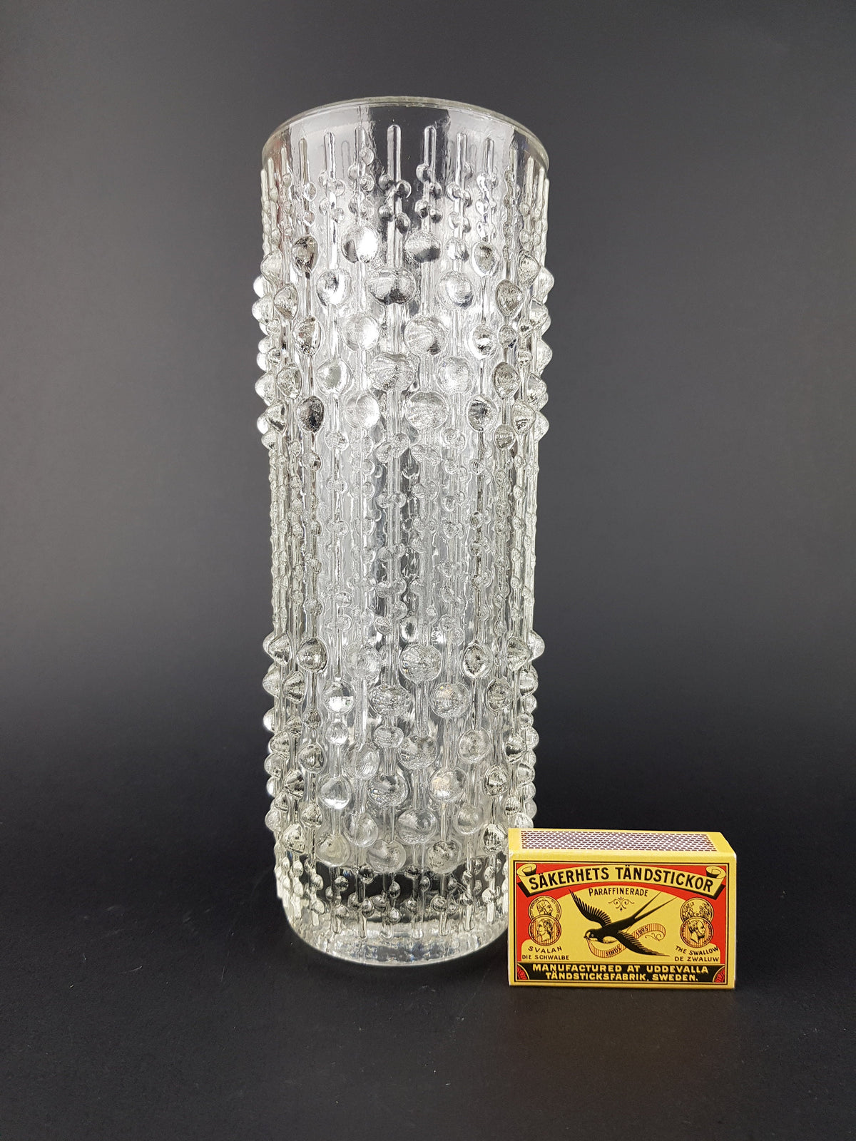 Vintage 1974s HERMANOVA Clear Glass Vase from Czech Republic by Frantisek Peceny 1970s