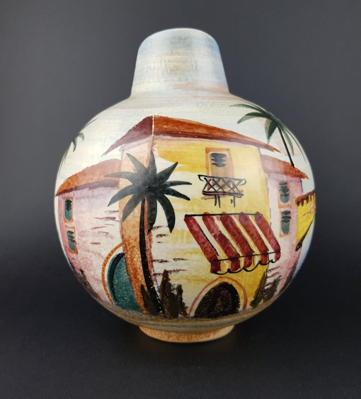Vintage JAWE EDELKERAMIK Hand Painted Jug Vase with RIMINI decor West German Pottery 1950s