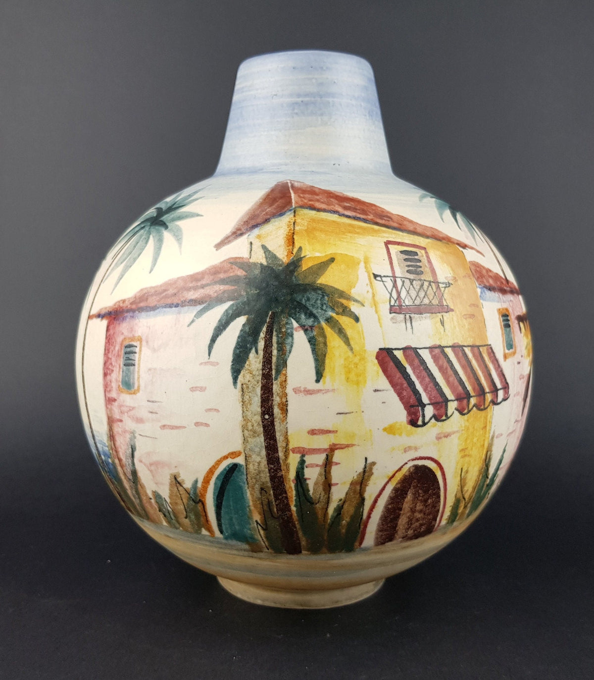 Vintage JAWE EDELKERAMIK Hand Painted Jug Vase with RIMINI decor West German Pottery 1950s
