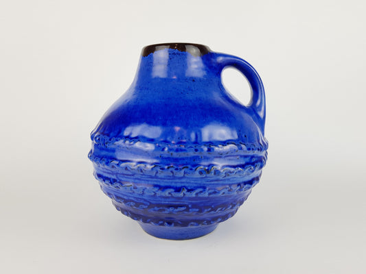 Vintage CARSTENS TÖNNIESHOF Handled Blue Vase 3002 20 West German Pottery