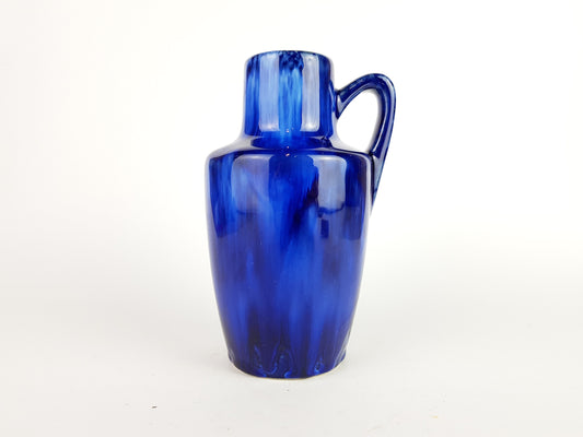 Vintage SCHEURICH KERAMIK Blue Drip Glaze Vase 405 13.5 West German Pottery Fat Lava Era
