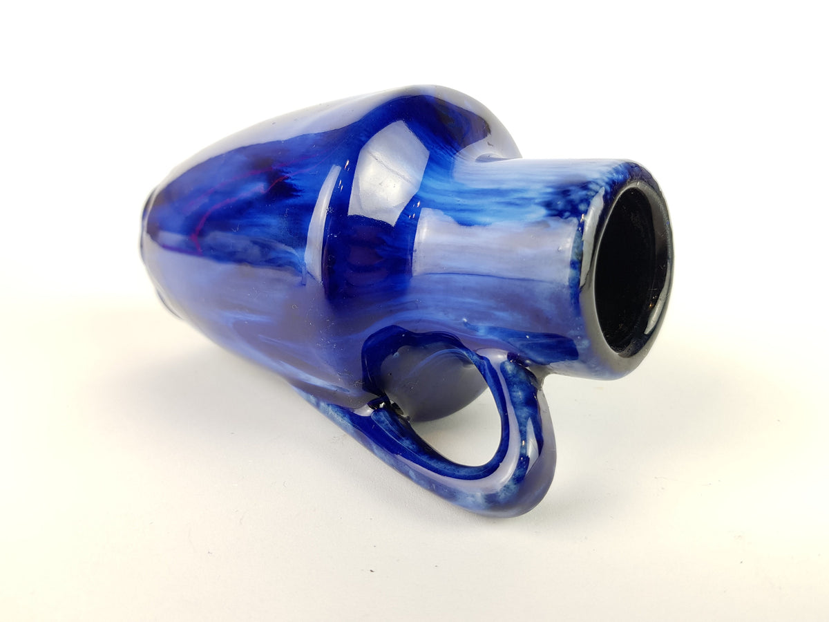 Vintage SCHEURICH KERAMIK Blue Drip Glaze Vase 405 13.5 West German Pottery Fat Lava Era