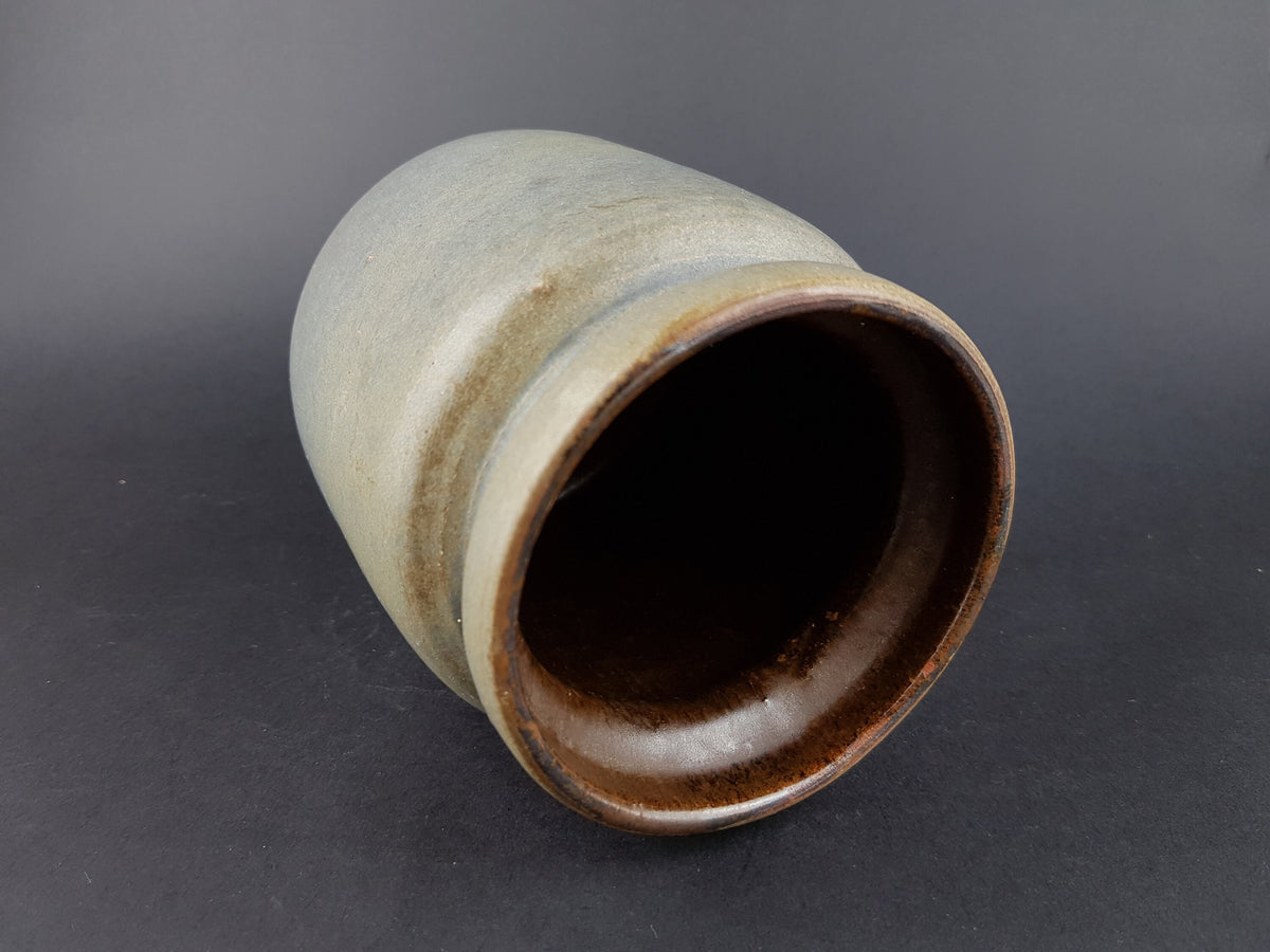 Vintage KUBICEK Studio Art Pottery Blue Grayish Vase West Germany 1970s