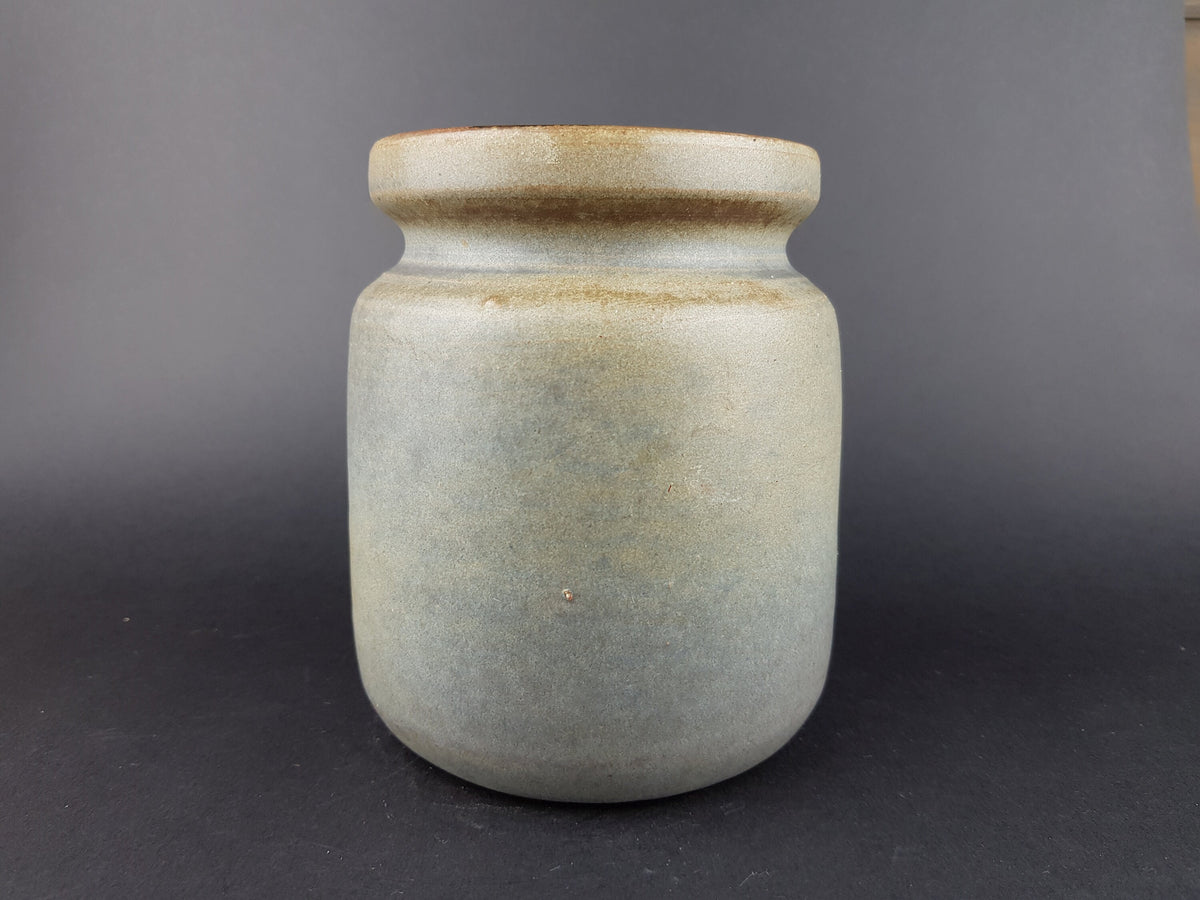 Vintage KUBICEK Studio Art Pottery Blue Grayish Vase West Germany 1970s