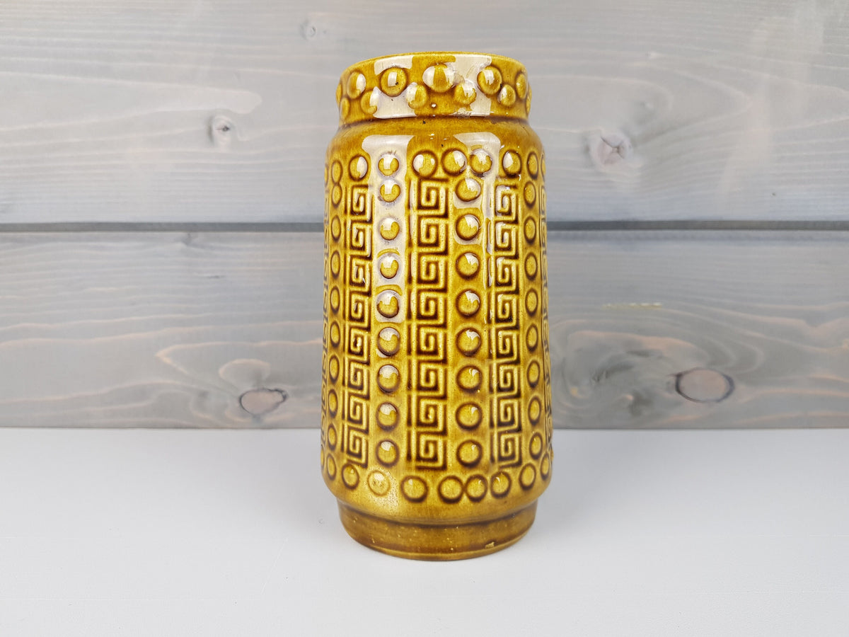 Vintage AK KERAMIK (Alfred Klein, Ransbach) Olive Green Vase West German Pottery Fat Lava Era