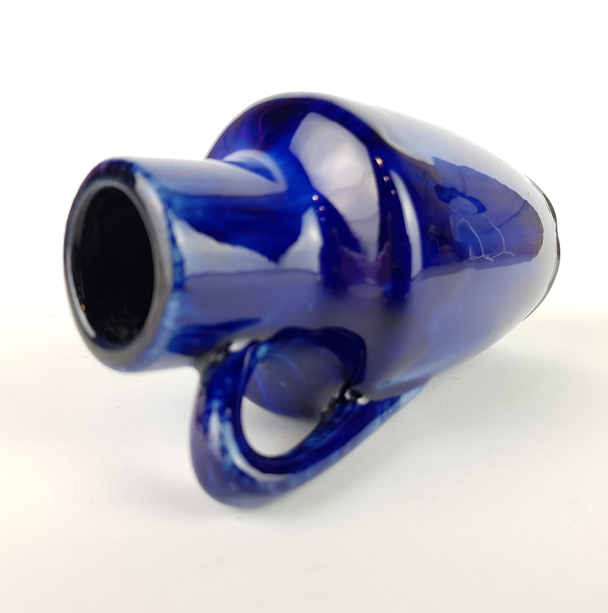 Vintage SCHEURICH KERAMIK Blue Drip Glaze Vase 405 13.5 West German Pottery Fat Lava Era