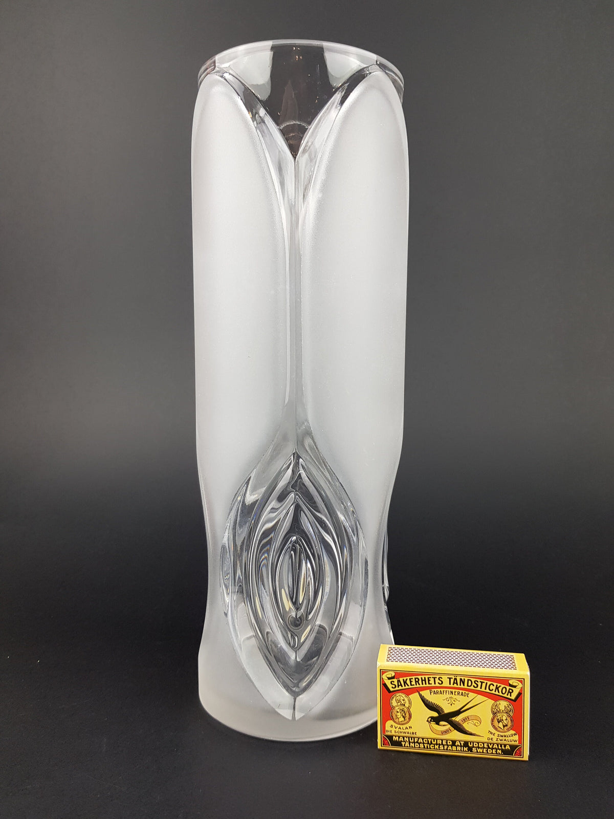 Vintage PEILL UND PUTZLER Frosted Glass Cylinder Vase West Germany 1960s 1970s