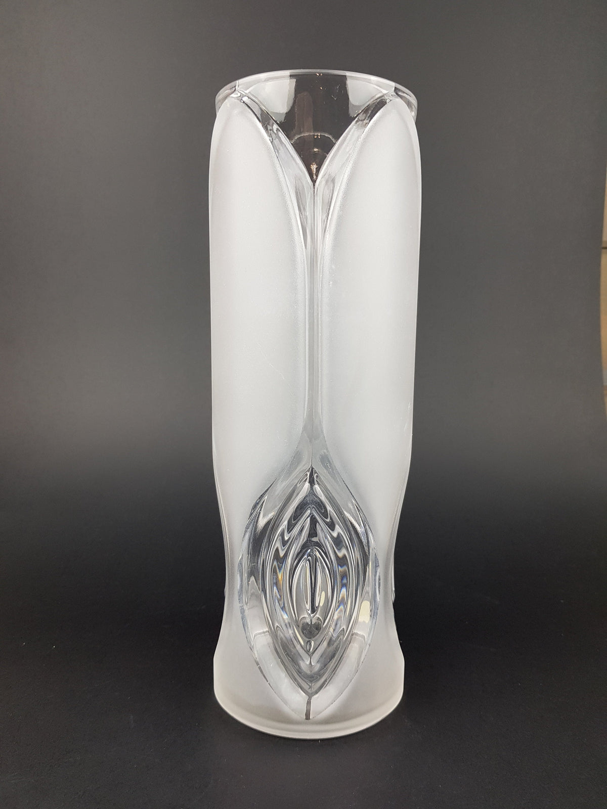 Vintage PEILL UND PUTZLER Frosted Glass Cylinder Vase West Germany 1960s 1970s