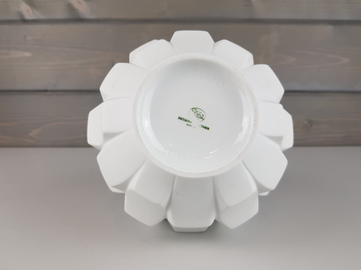 Vintage HUTSCHENREUTHER PORCELAIN Op Art ARTICHOKE Vase by Fuchs 1960-70s