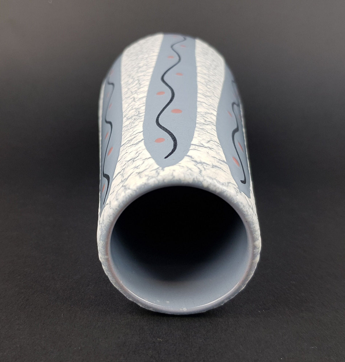 Vintage STEULER KERAMIK Handpainted Grayish Blue Vase 4222/1 West German Pottery 1958s