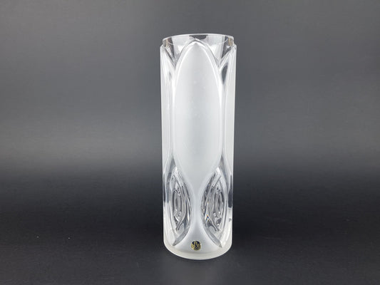 Vintage PEILL UND PUTZLER Frosted Glass Cylinder Vase West Germany 1960s 1970s