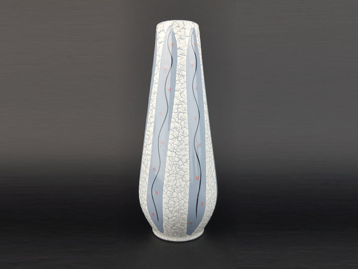 Vintage STEULER KERAMIK Handpainted Grayish Blue Vase 4222/1 West German Pottery 1958s