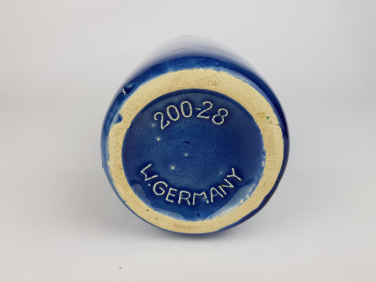 Vintage SCHEURICH KERAMIK Blue Fat Lava Vase 200 28 West German Pottery 1970s