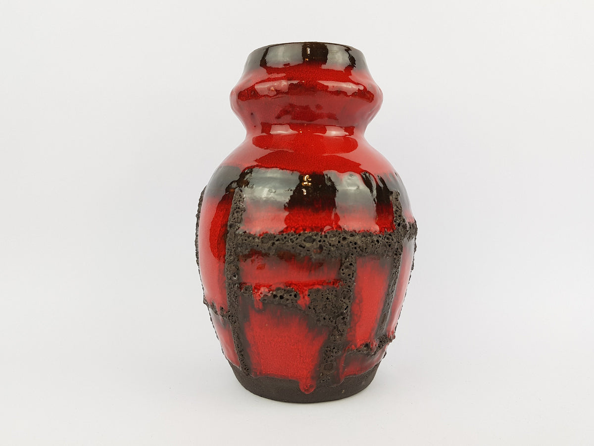 Vintage RUSCHA KERAMIK Fat Lava Vase with Costa decor 858 West German Pottery
