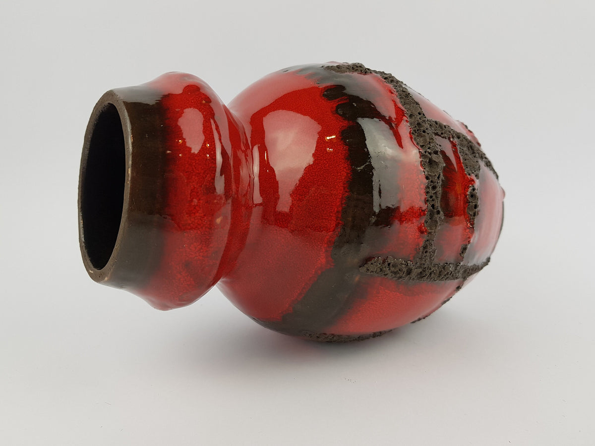 Vintage RUSCHA KERAMIK Fat Lava Vase with Costa decor 858 West German Pottery