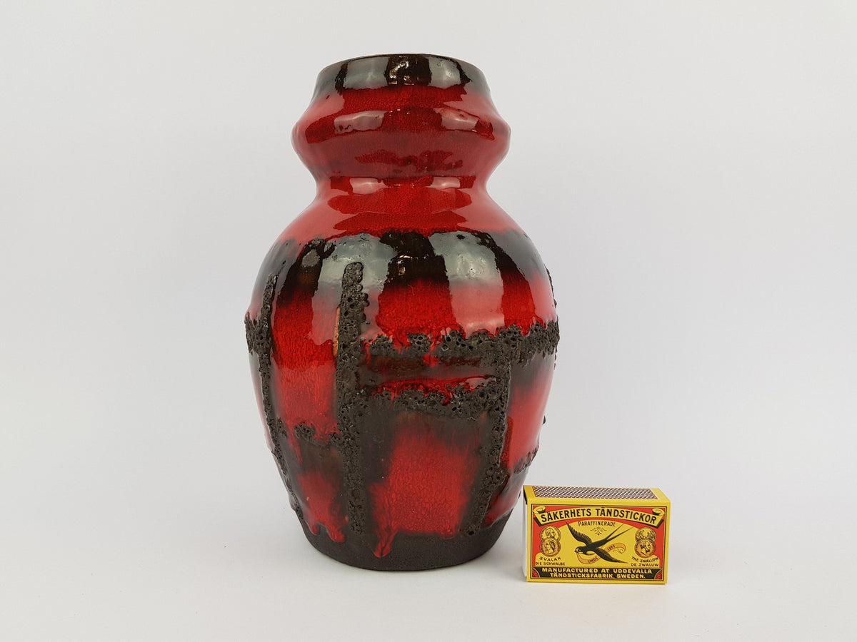 Vintage RUSCHA KERAMIK Fat Lava Vase with Costa decor 858 West German Pottery