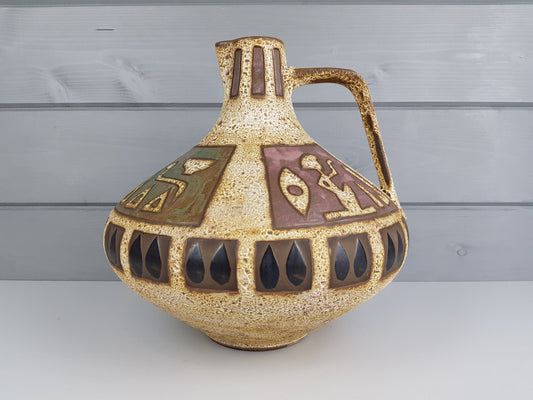 Vintage CERAMANO Vase with Amon decor 201 West German Pottery 1960s