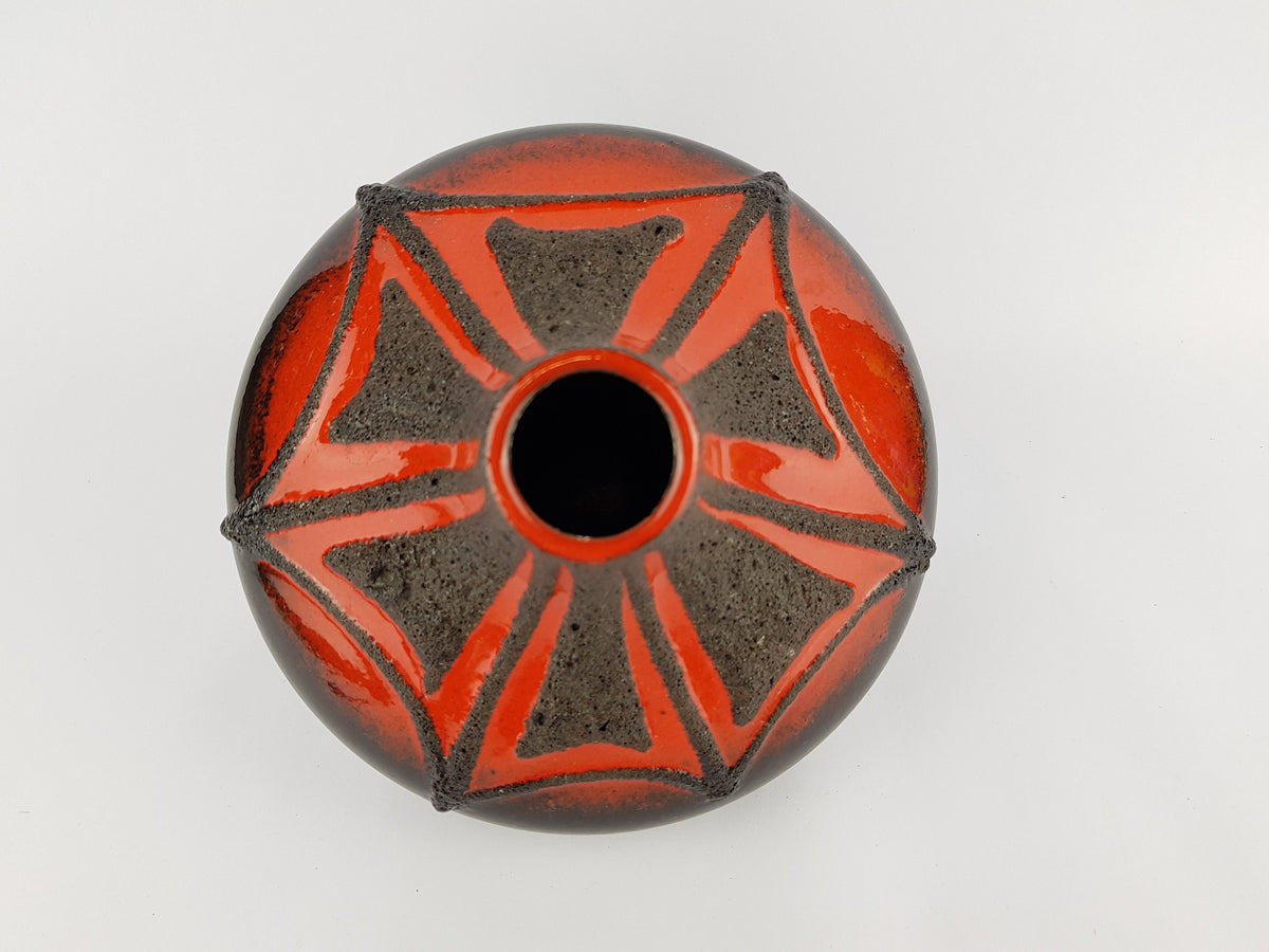 Vintage FOHR KERAMIK Fat Lava Vase Rubin Decor 346 15 West German Pottery 1970s