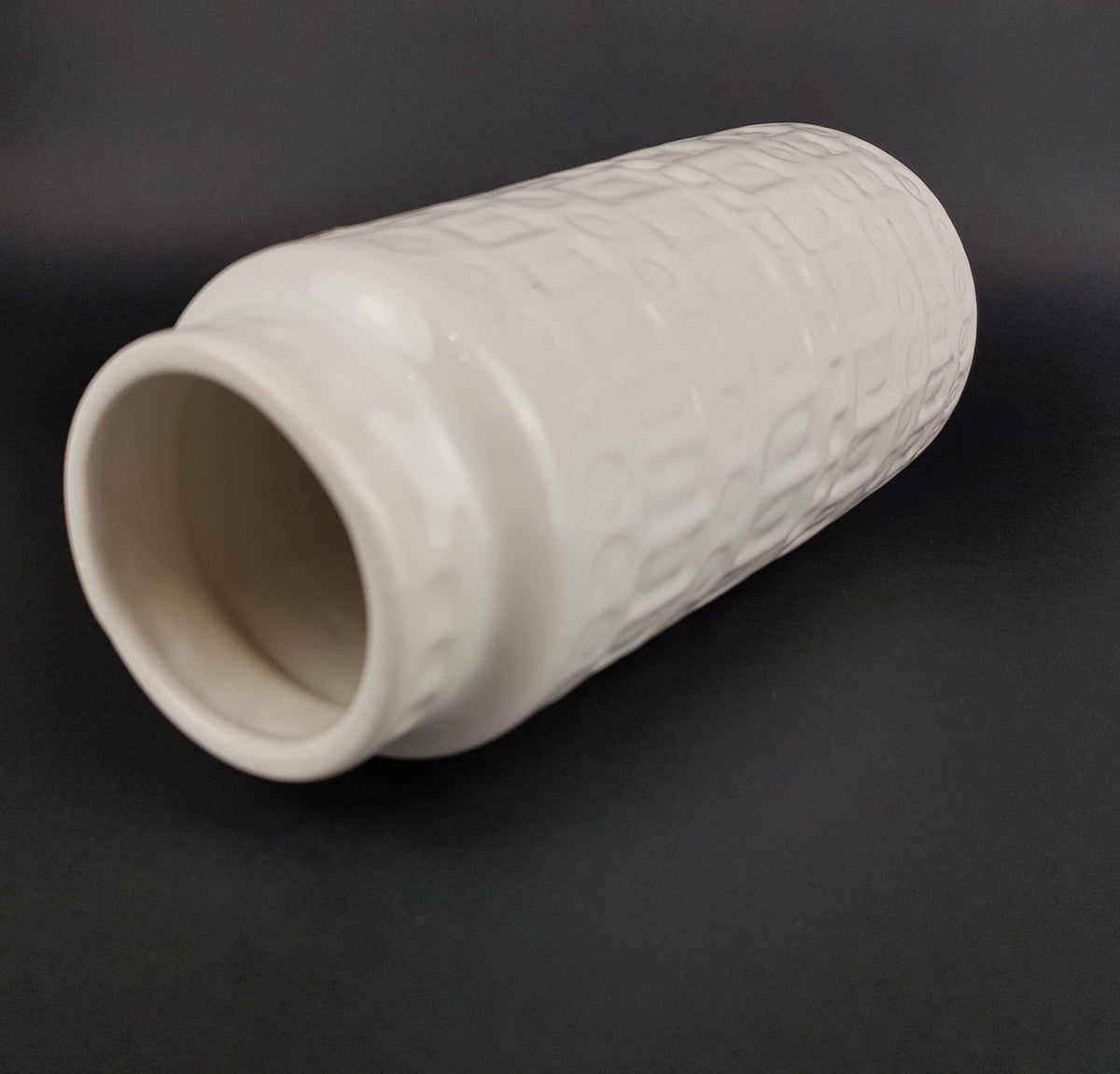 Vintage SCHEURICH KERAMIK White Vase with Inka Decor 260 22 West German Pottery 1970s