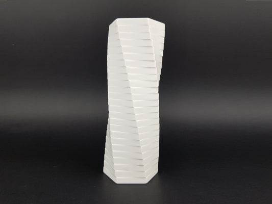 Vintage ROSENTHAL PORZELLAN Studio Linie Bisque Porcelain Op Art Vase by Werner Uhl 1970s
