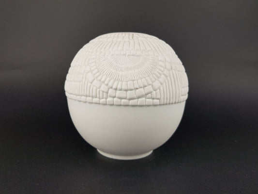 Vintage AK KAISER Porzellan Biscuit Porcelain Op Art Ball Vase 305 West German Porcelain 1970s