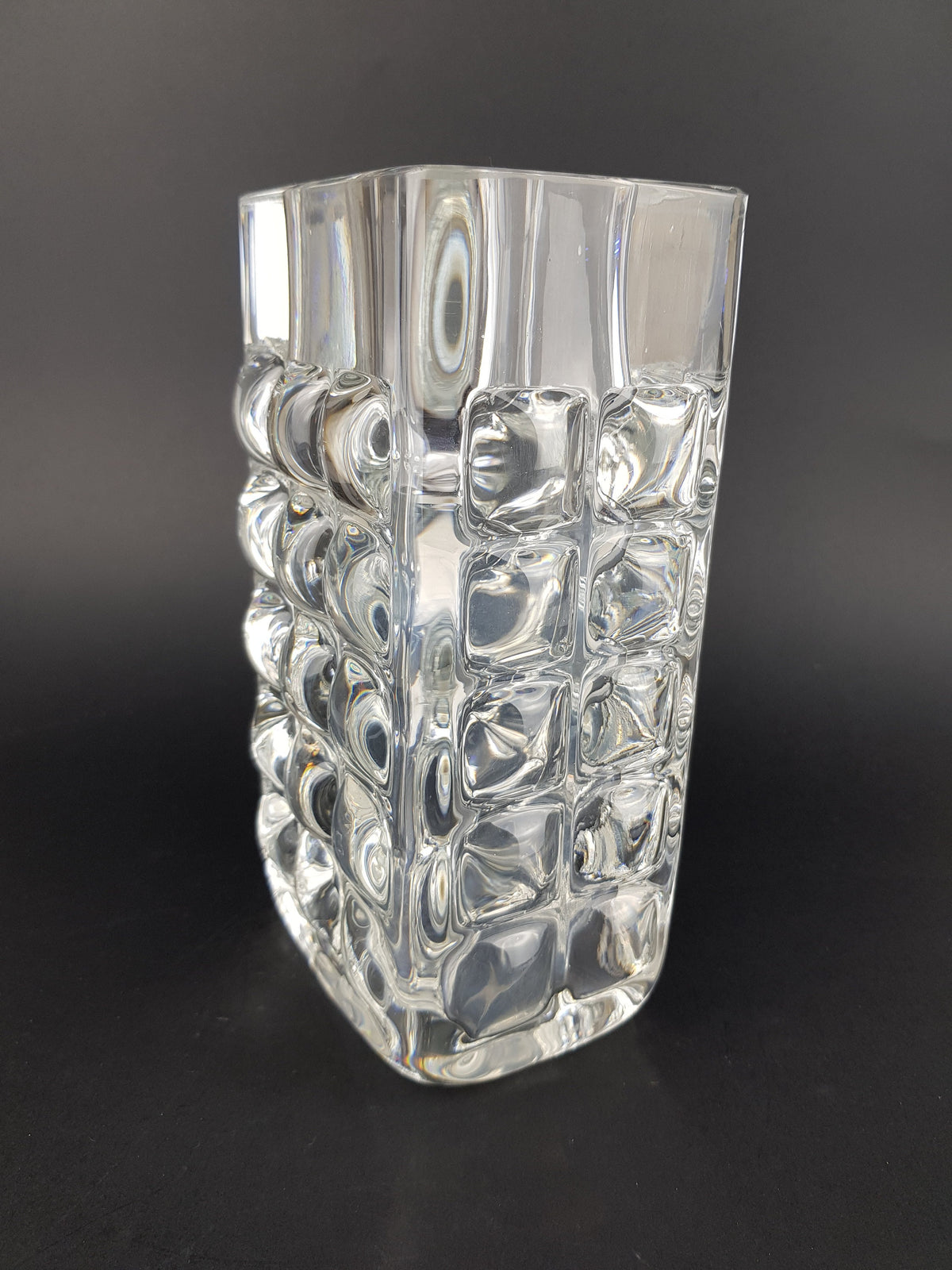 Vintage ICHENDORF GLASS Design Block Vase by Horst Tüselmann West Germany 1960-70s