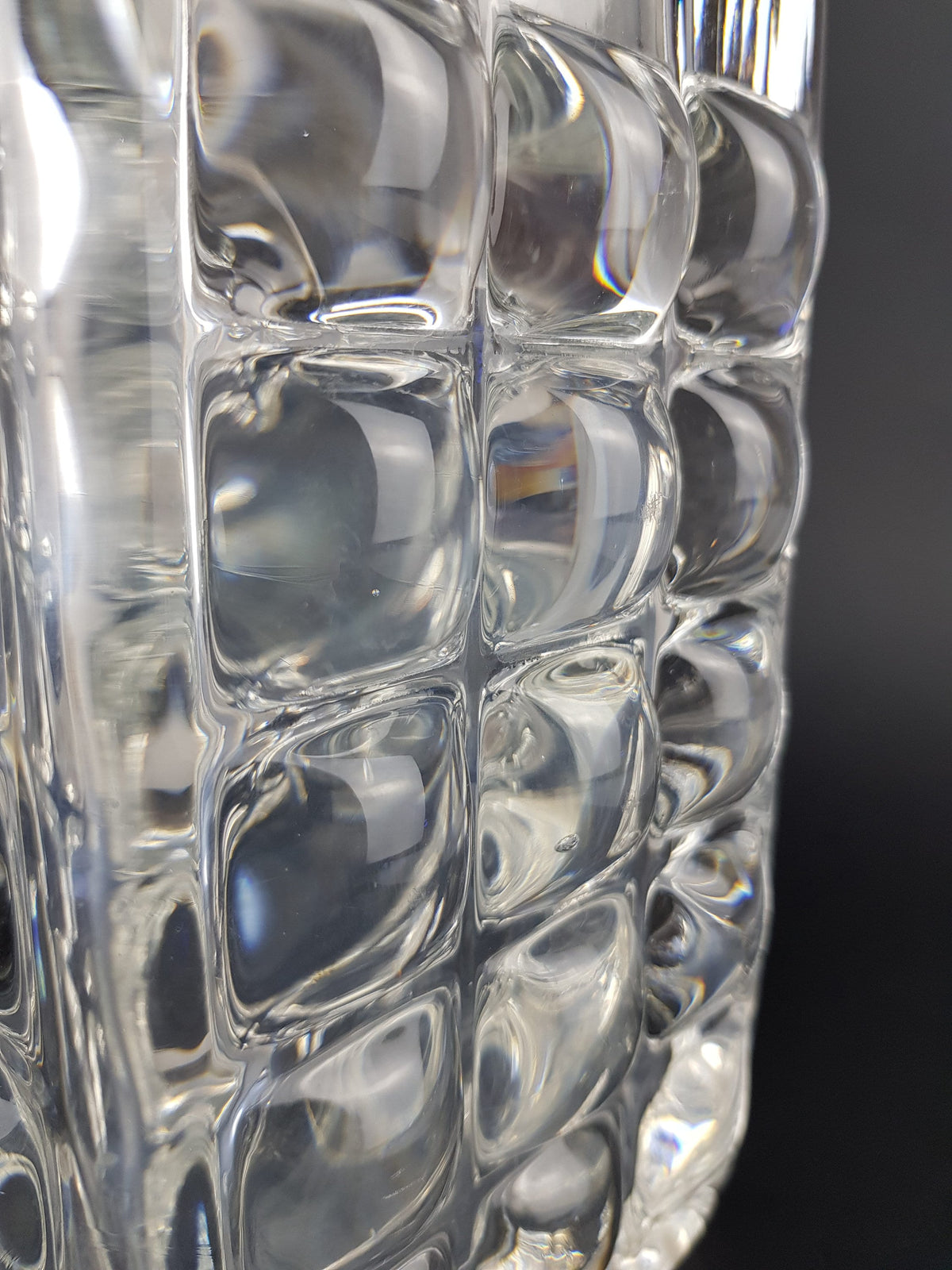 Vintage ICHENDORF GLASS Design Block Vase by Horst Tüselmann West Germany 1960-70s